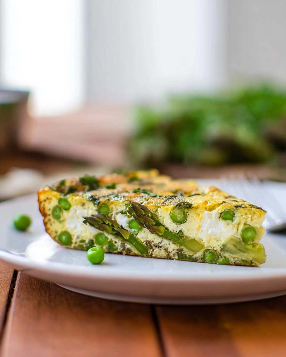 Herb & Goat Cheese Frittata with Asparagus and Peas