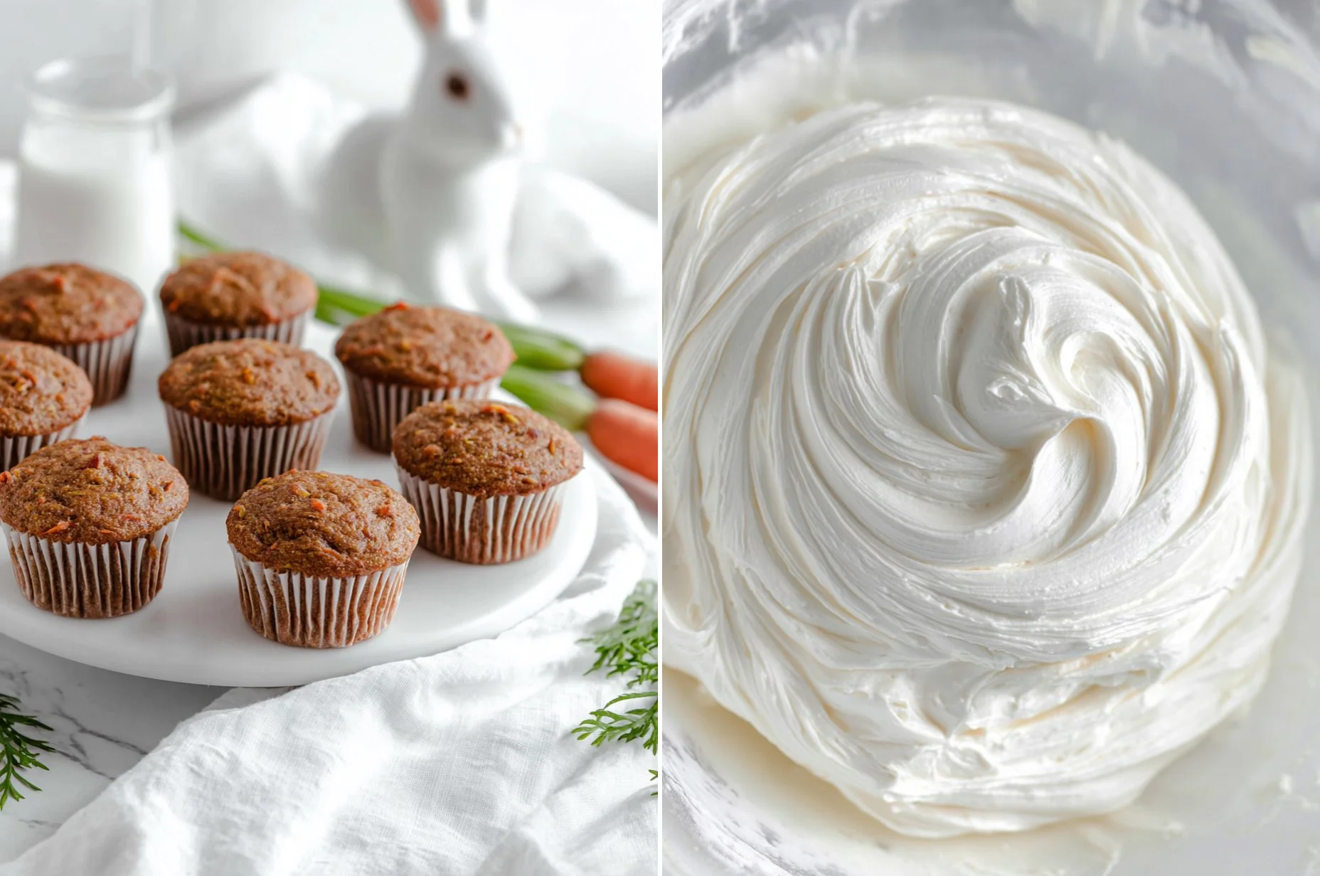 Moist Carrot Cupcakes with Cream Cheese Swirl