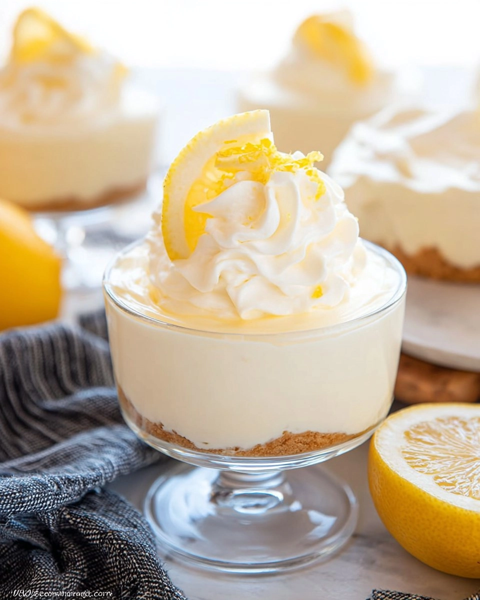 No-Bake Lemon Cheesecake Cups with Vanilla Cookie Crust