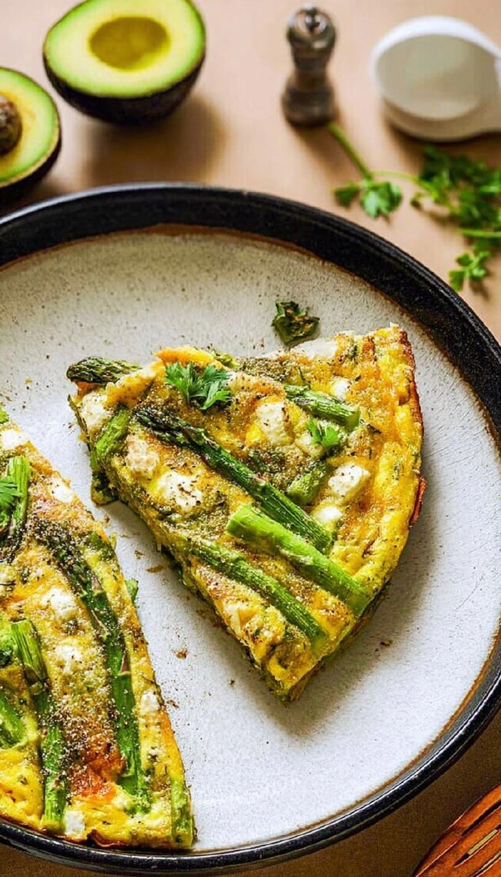 Asparagus Frittata with Goat Cheese & Sweet Potatoes