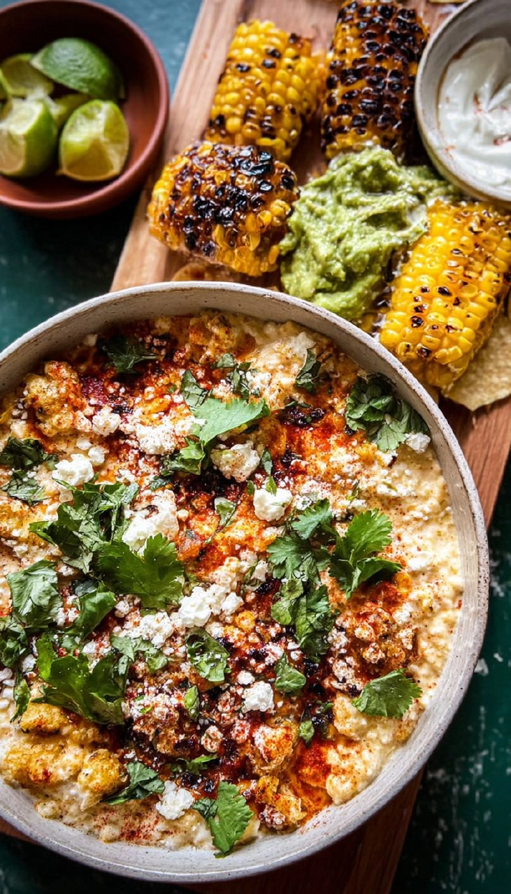 Cinco de Mayo Street Corn Dip & Guacamole Board