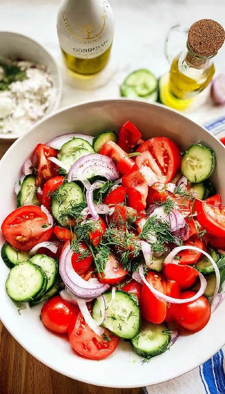 Easy Cucumber Tomato Dill Salad