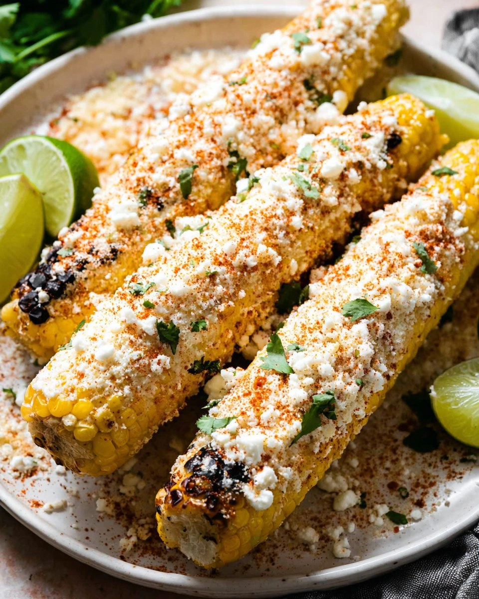 Elote | Grilled Mexican Street Corn with Cotija Cheese & Chili Lime