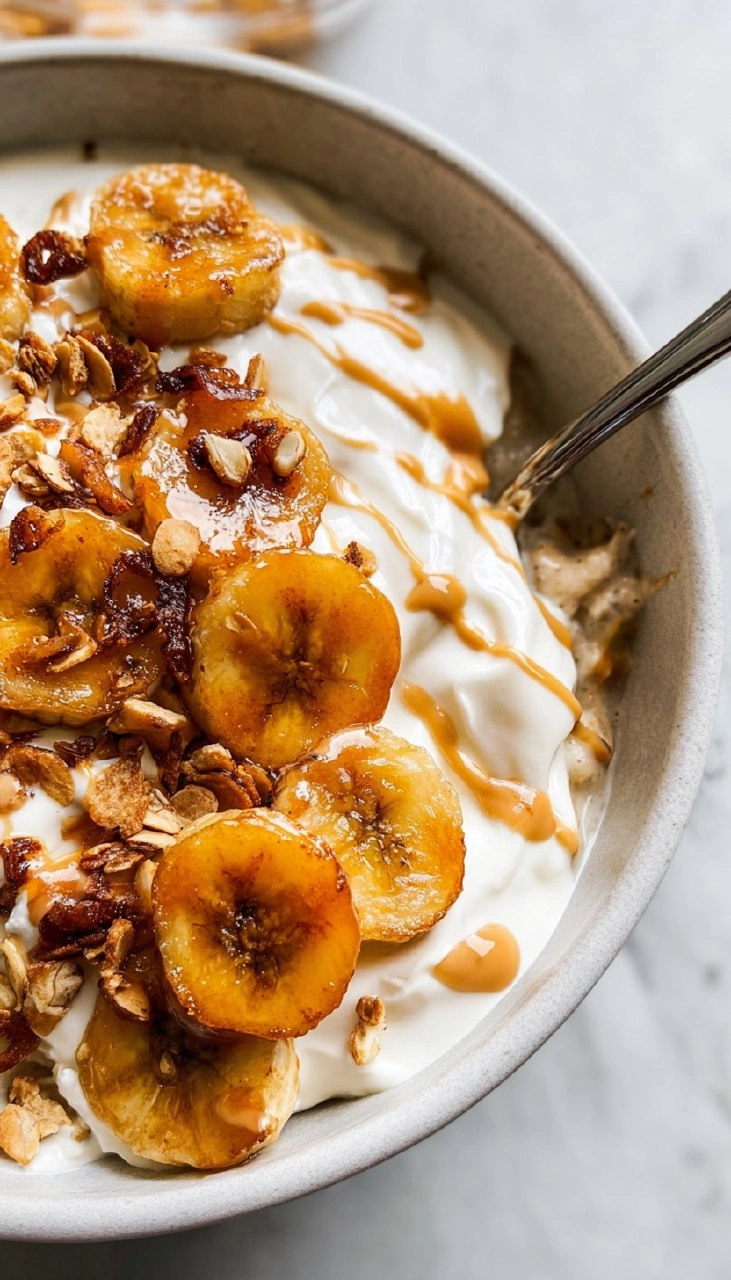 High-Protein Caramelized Banana Yogurt Bowl