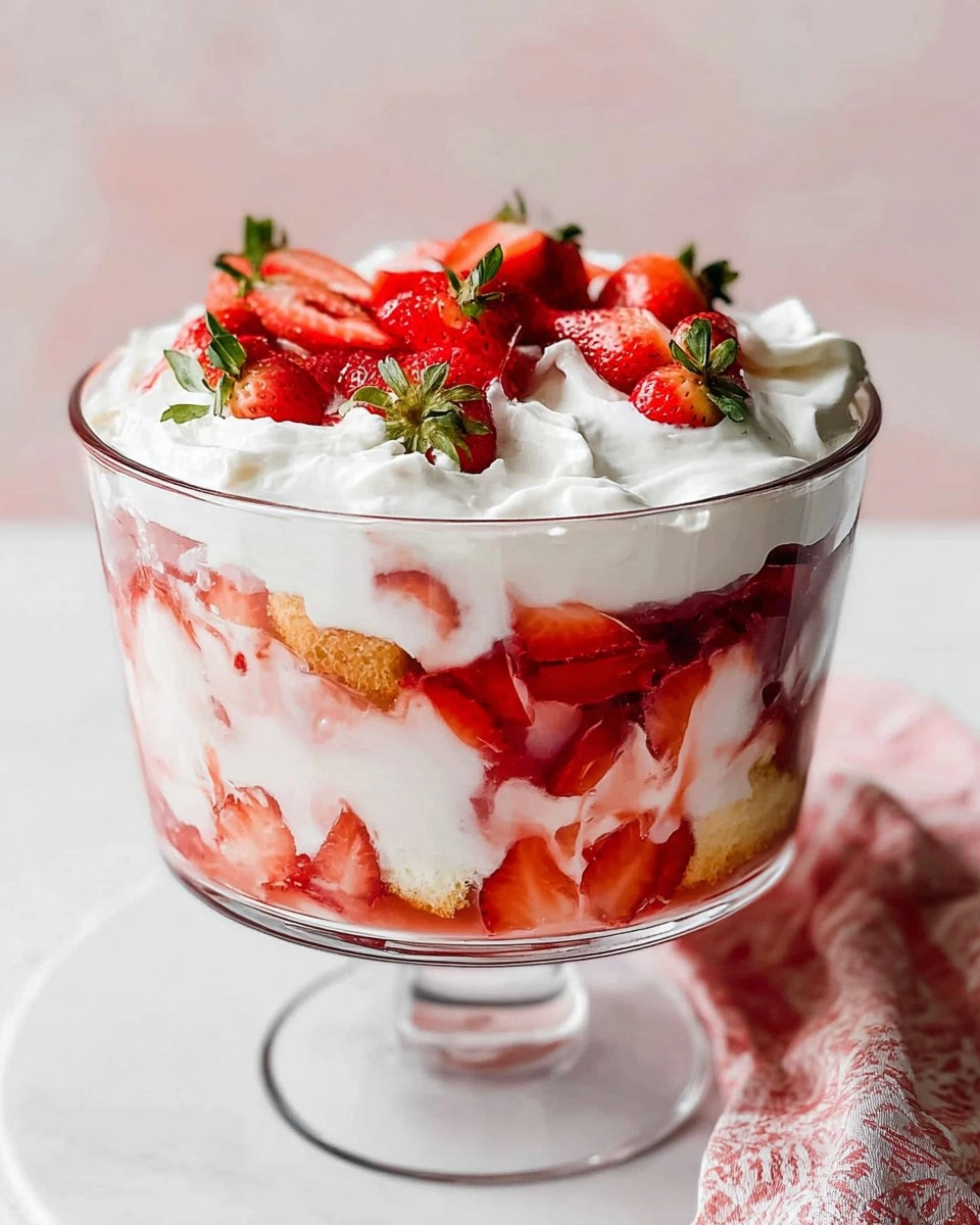 Strawberry Shortcake Trifle with Angel Food Cake
