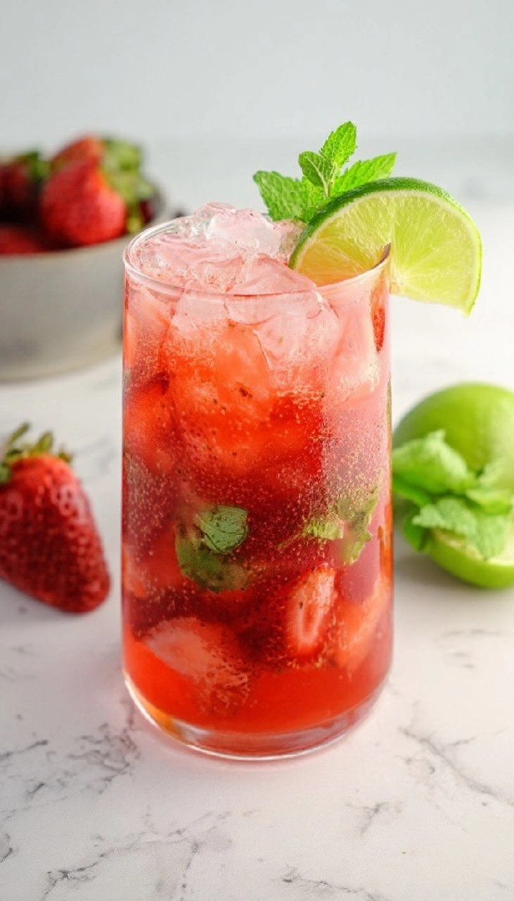 Virgin Strawberry Mojito Mocktail