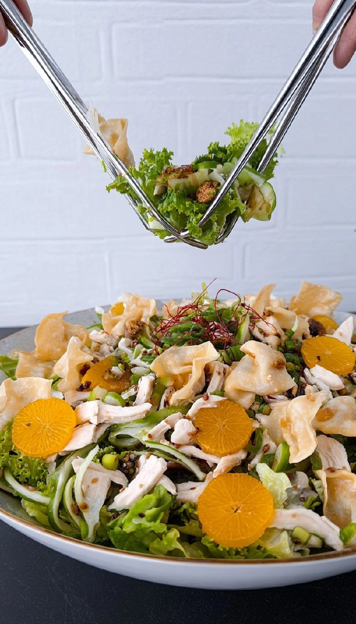 Asian Wonton Chicken Salad