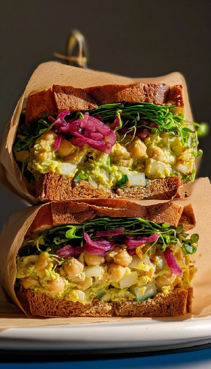 Caramelized Lemon Chickpea Salad Sandwich