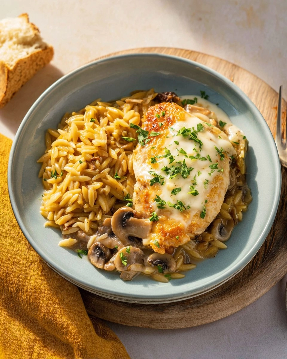 Creamy Chicken Orzo Bake