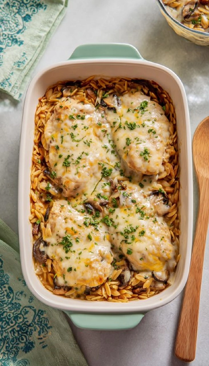 Creamy Chicken Orzo Bake
