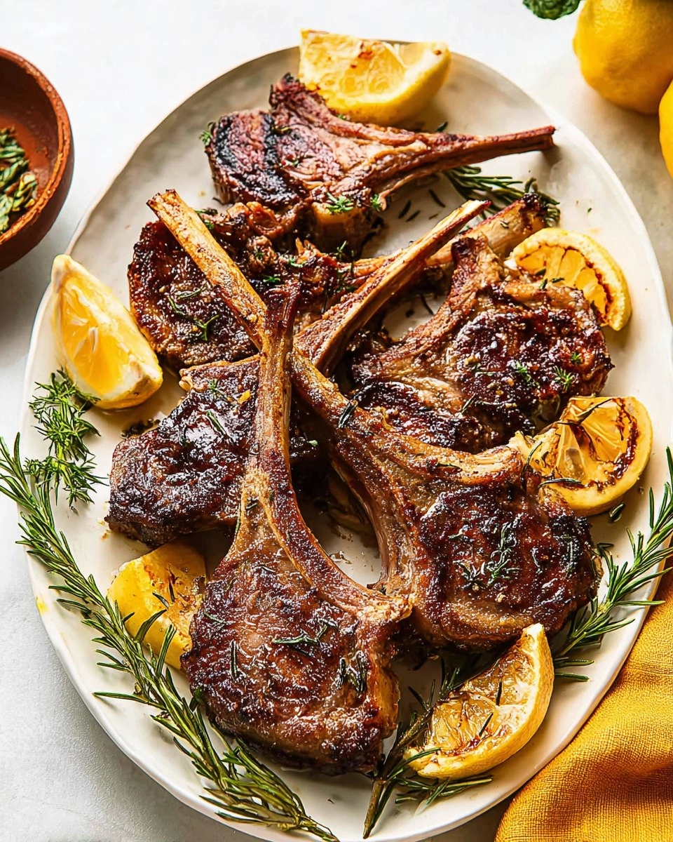 Garlic Rosemary Lamb Chops with Lemon Butter
