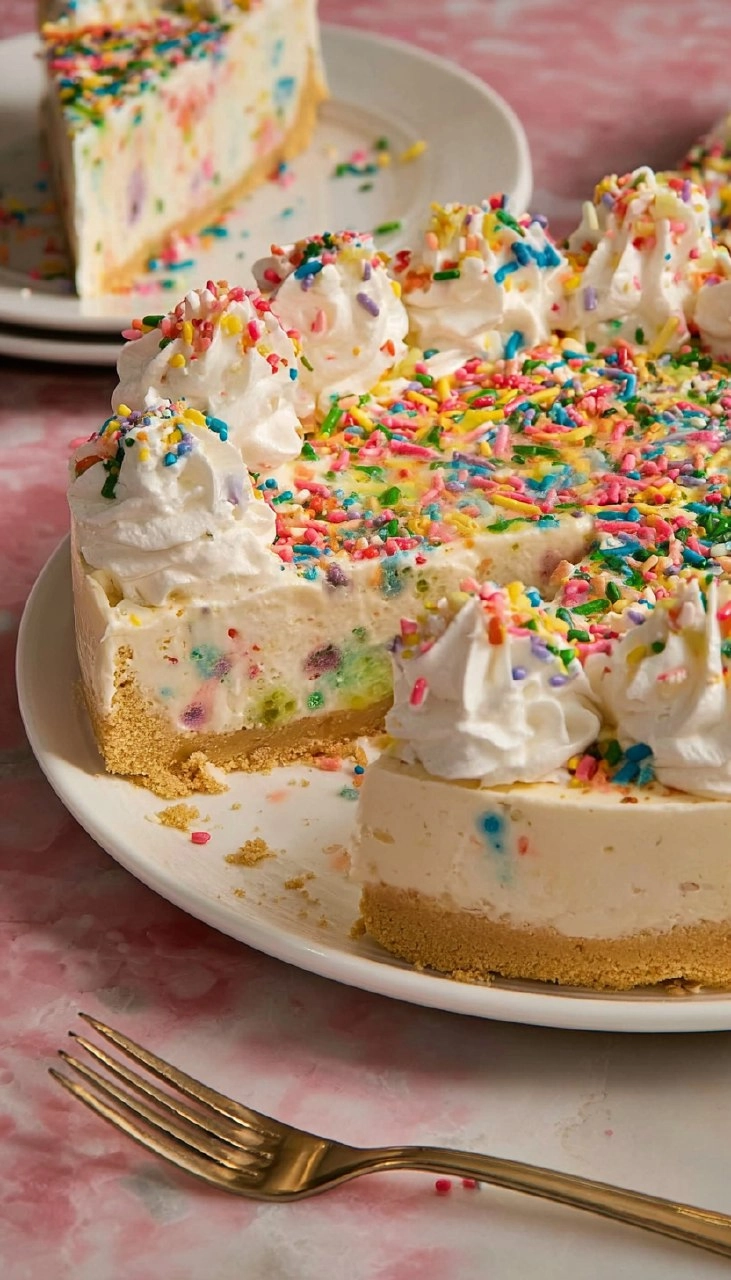 No-Bake Funfetti Cheesecake