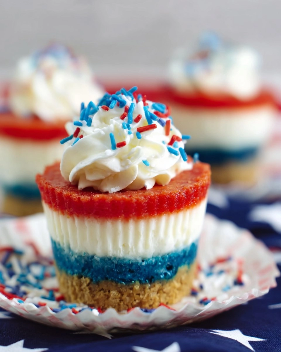 Red, White and Blue Mini Cheesecakes