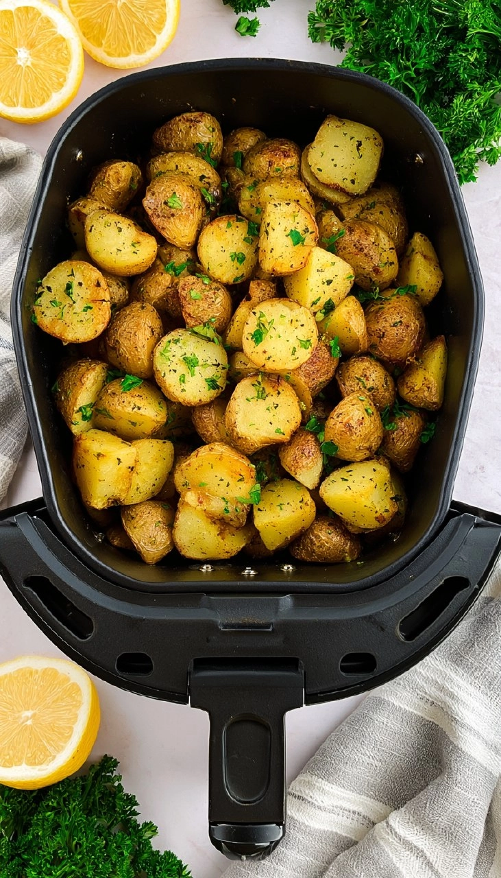 Air Fryer Greek Roasted Potatoes