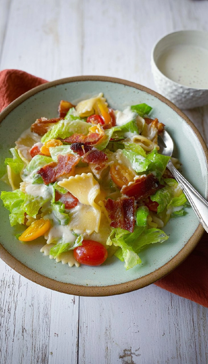 BLT Pasta Salad with Buttermilk Ranch Dressing 90 BLT Pasta Salad with Buttermilk Ranch Dressing