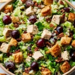Chicken Salad with Grapes, Pecans, and Croissant Croutons 121 Chicken-Salad-with-Grapes-Pecans-and-Croissant-Croutons-Recipe