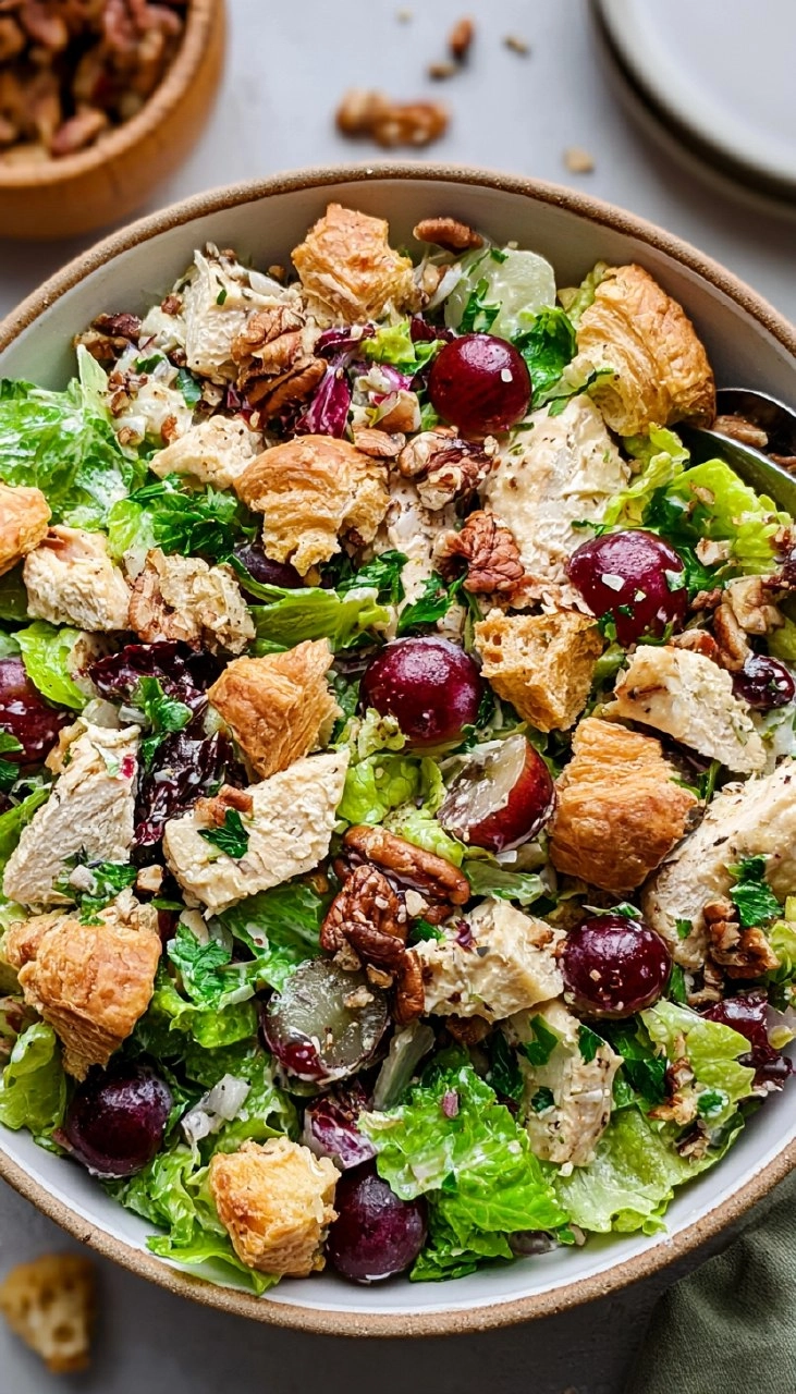 Chicken Salad with Grapes, Pecans, and Croissant Croutons 120 Chicken Salad with Grapes, Pecans, and Croissant Croutons