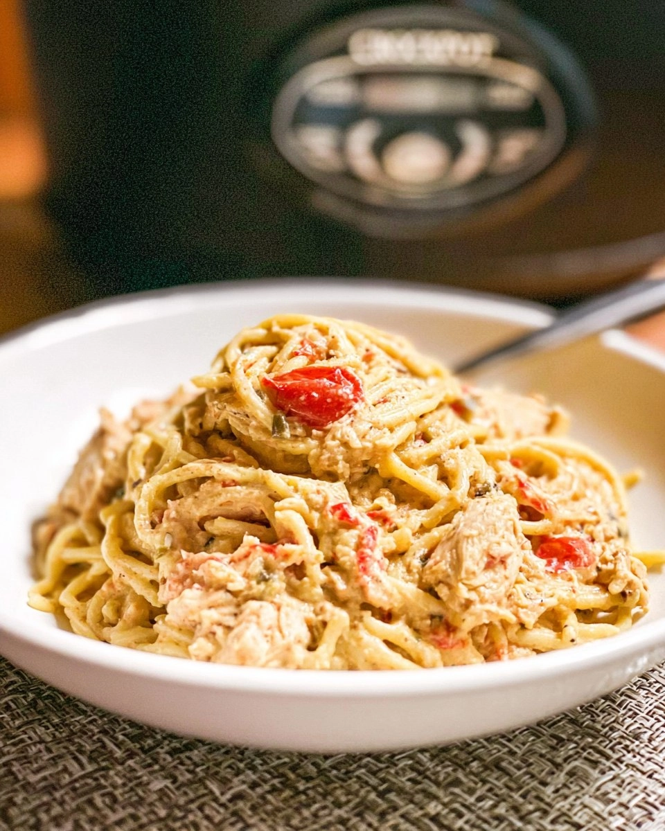 Crockpot Chicken Spaghetti