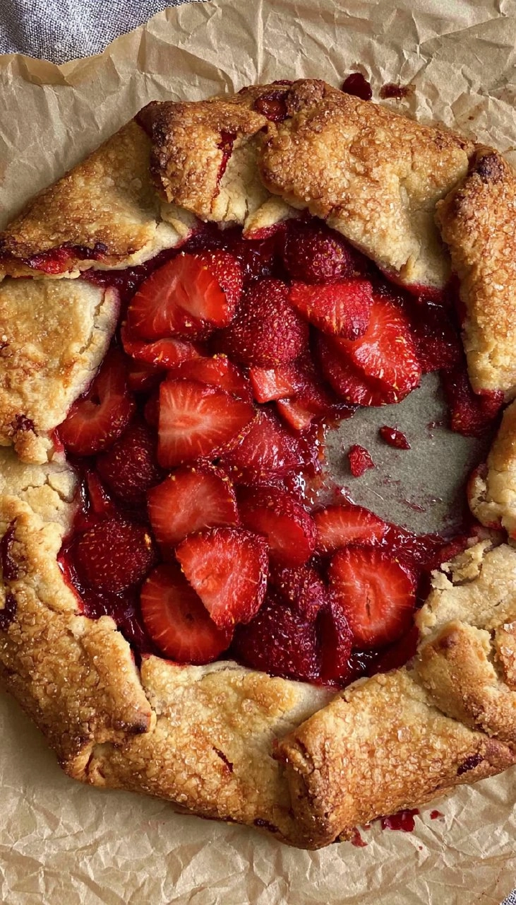 Easy Strawberry Galette (no pie pan needed) 105 Easy Strawberry Galette (no pie pan needed)