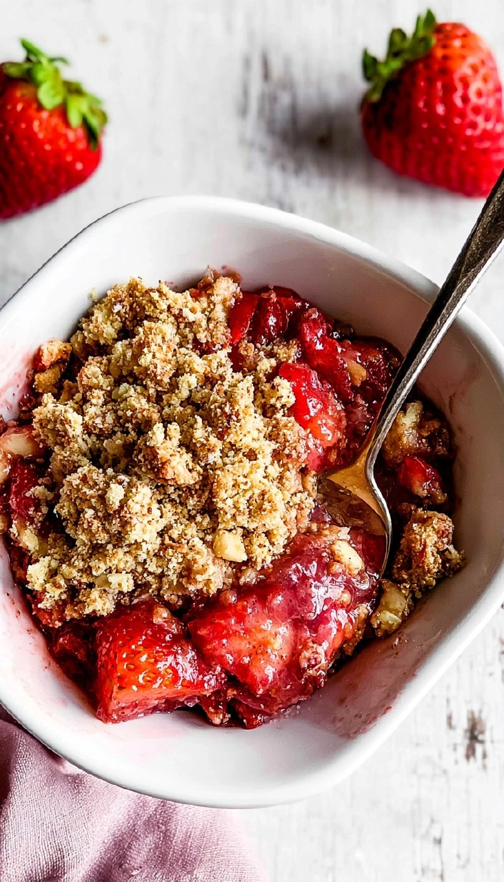 Healthy Strawberry Crisp (Gluten Free, Easy Almond Flour Crumble)