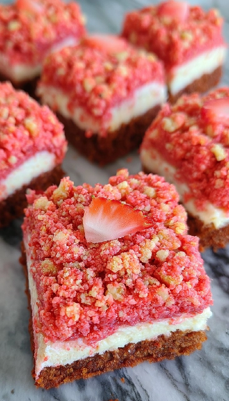 Strawberry Crunch Cheesecake Brownies 110 Strawberry Crunch Cheesecake Brownies