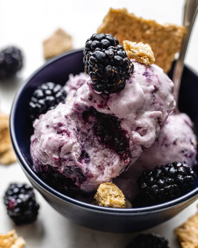 Blackberry-Cheesecake-Cottage-Cheese-Ice-Cream-Recipe