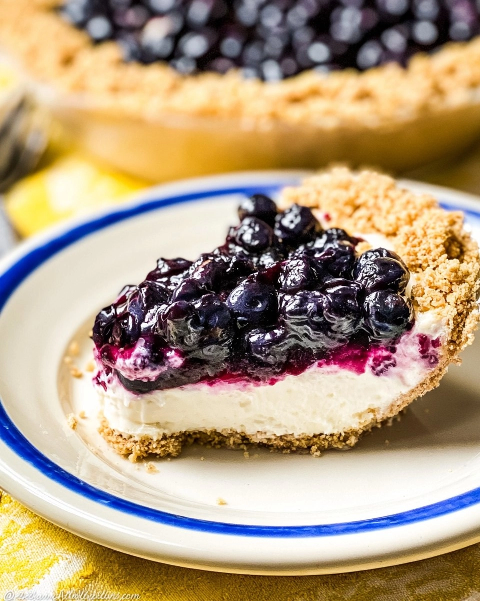 Blueberry Cream Cheese Pie (No-Bake)