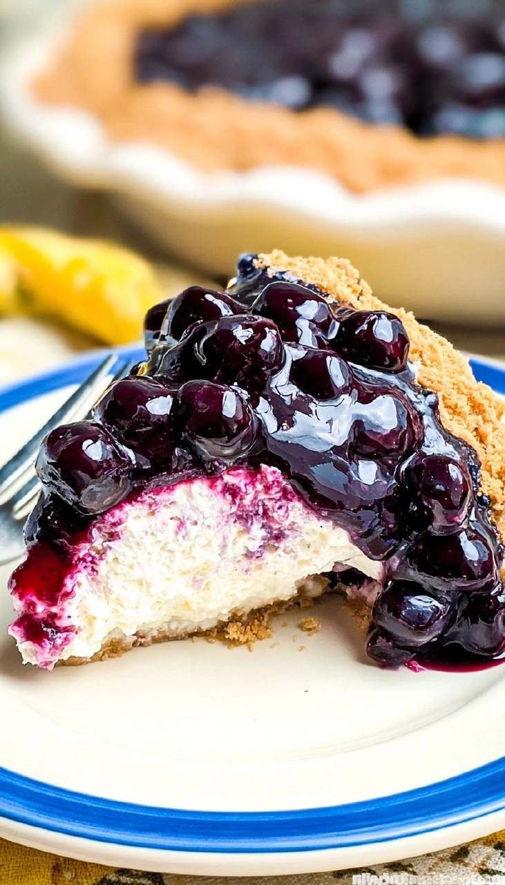 Blueberry Cream Cheese Pie (No-Bake)