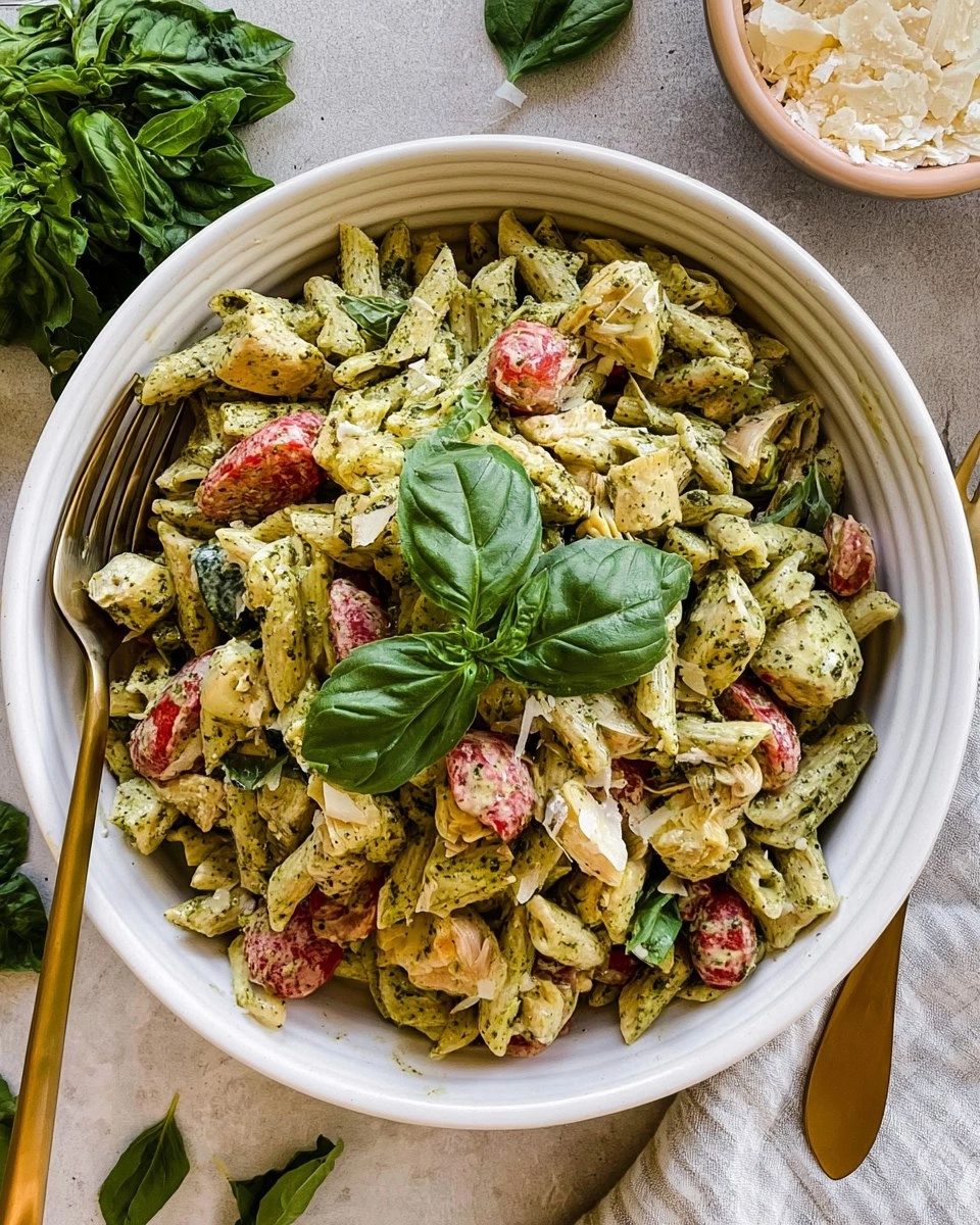 Creamy Chicken Pesto Pasta Salad 119 Creamy Chicken Pesto Pasta Salad