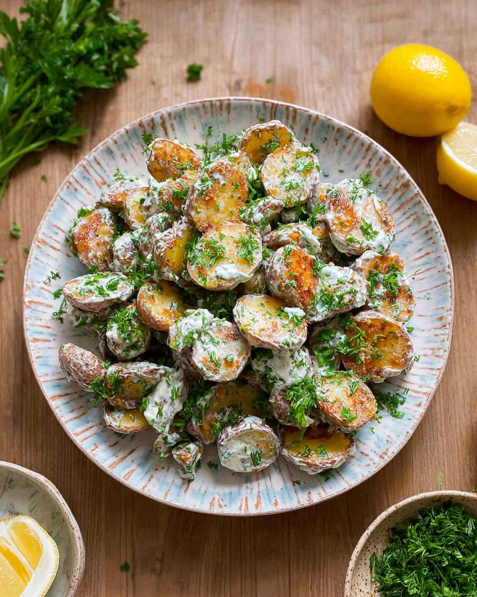 Crispy Potato Salad with Creamy Herb Yogurt Dressing 89 Crispy Potato Salad with Creamy Herb Yogurt Dressing