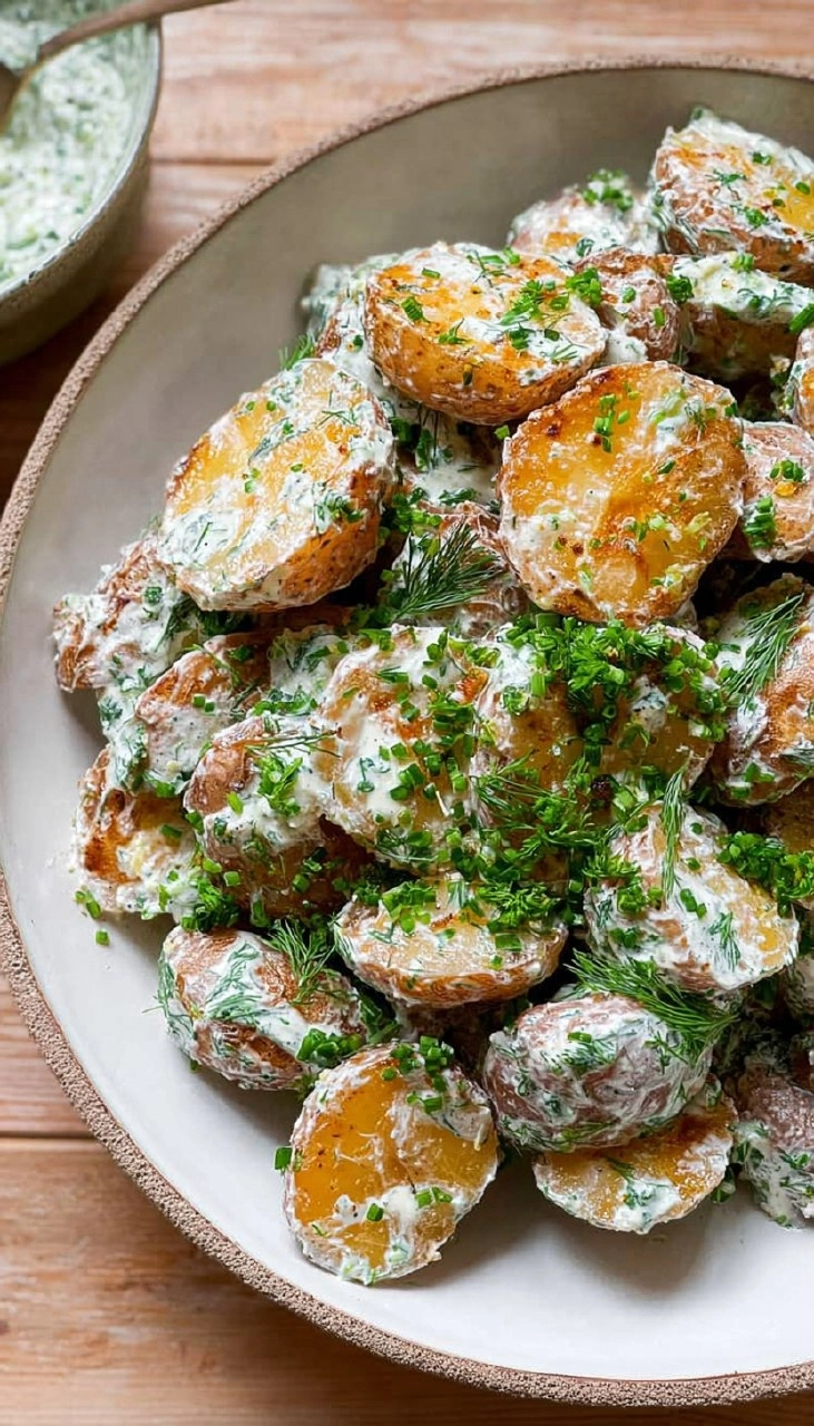Crispy Potato Salad with Creamy Herb Yogurt Dressing 90 Crispy Potato Salad with Creamy Herb Yogurt Dressing