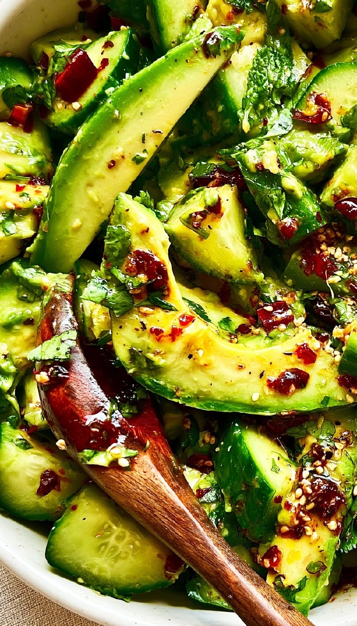 Smashed Cucumber Avocado Salad