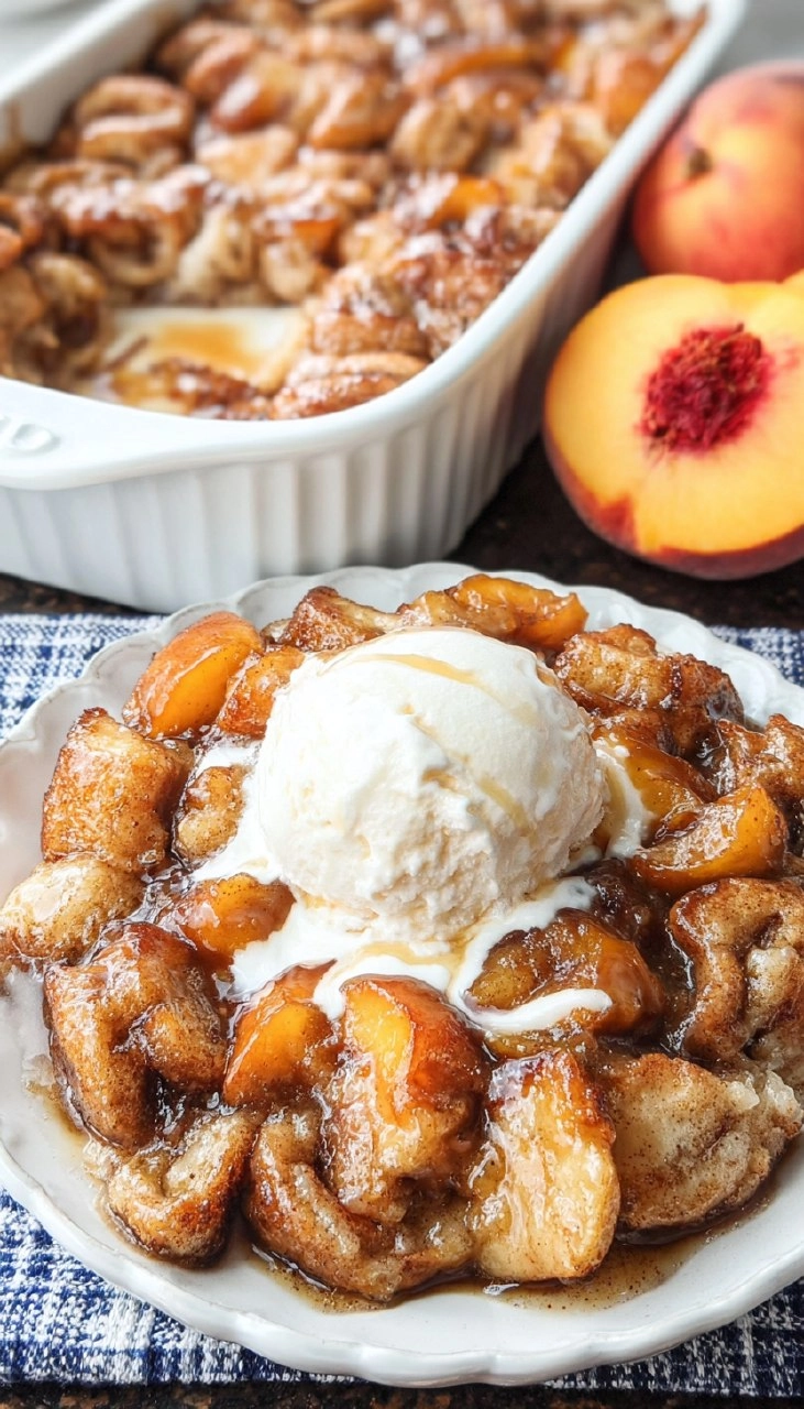 Cinnamon Roll Peach Cobbler 80 Cinnamon Roll Peach Cobbler