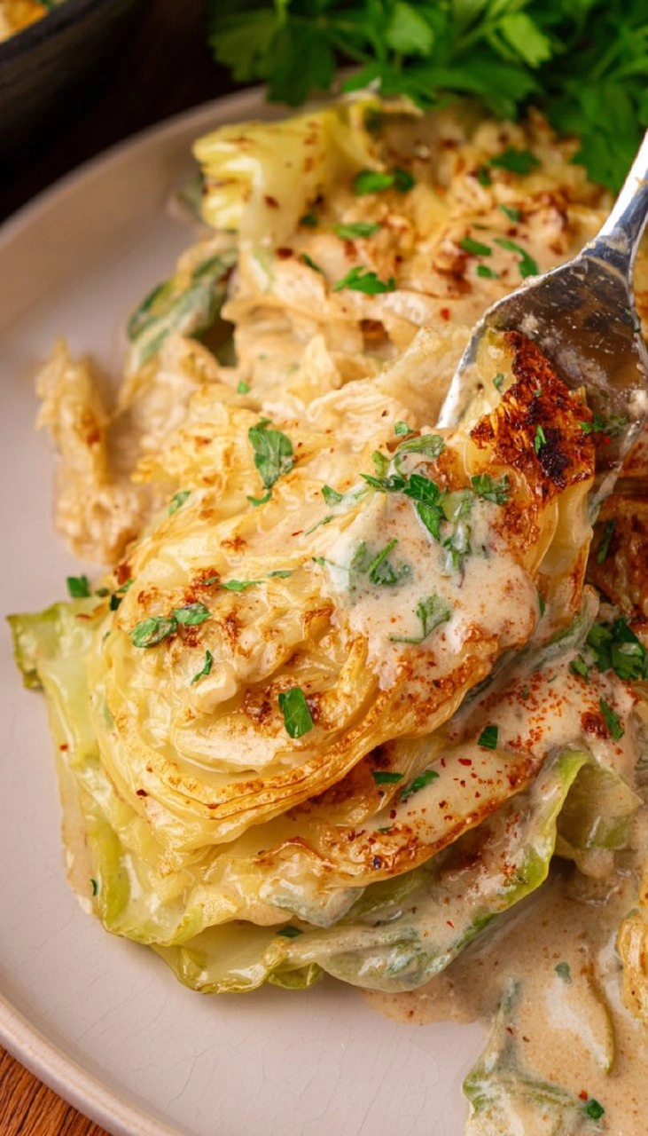 Creamy Garlic Parmesan Cabbage (Low Carb Skillet Recipe)