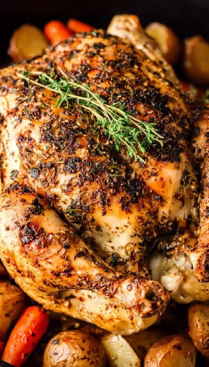 Easy Whole Roast Chicken (Crispy Skin + Juicy Inside)