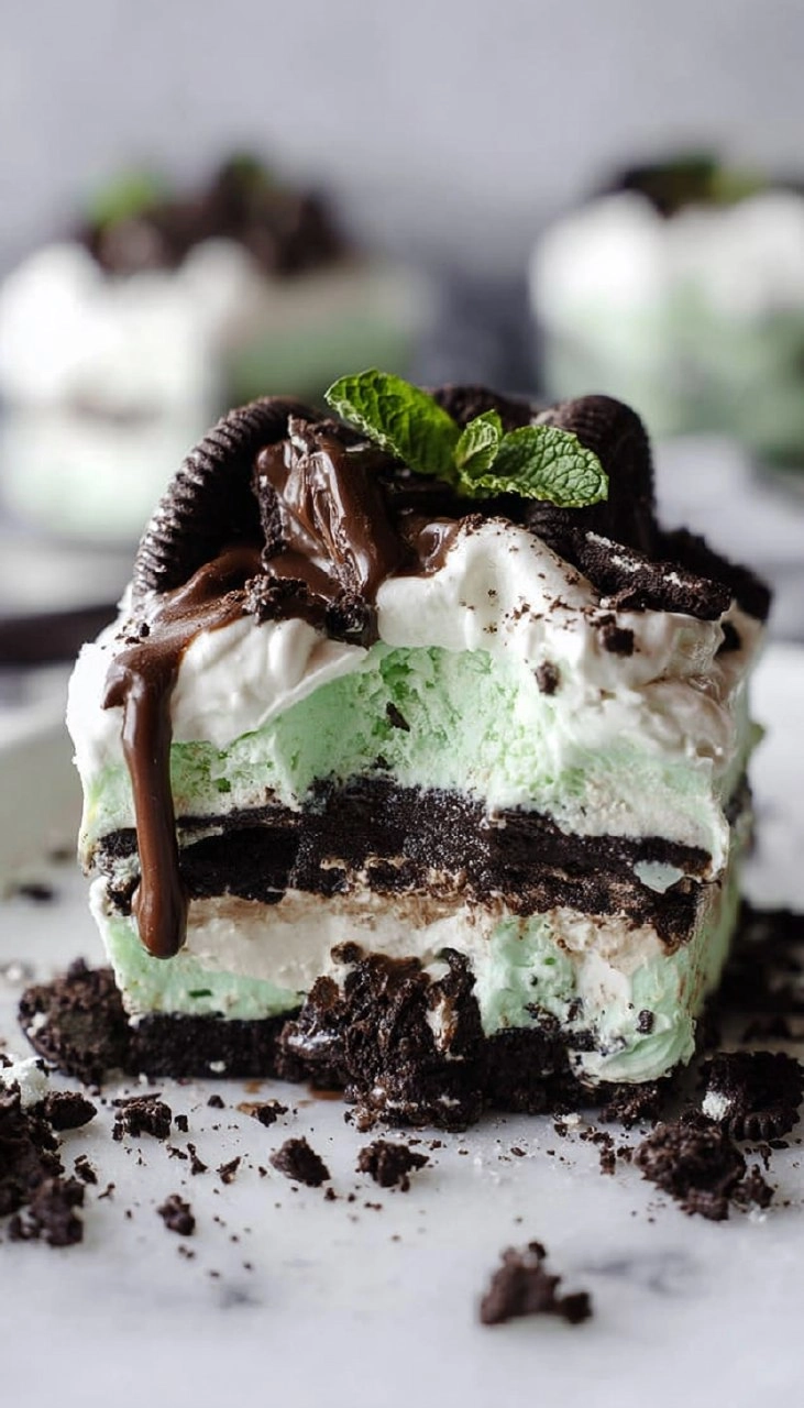 Mint Oreo Ice Cream Dessert