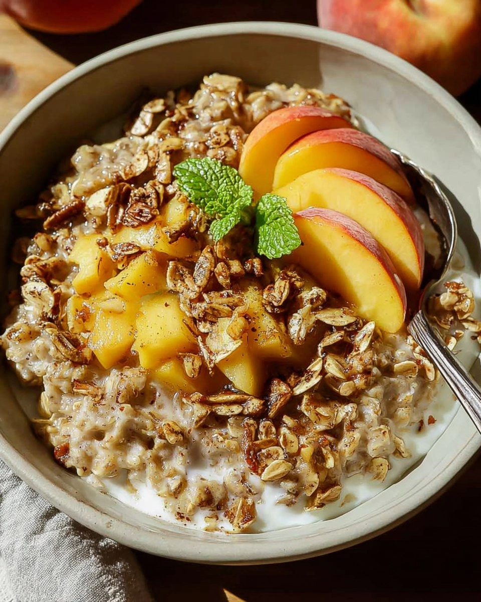 Peach Cobbler Oatmeal 6 Peach-Cobbler-Oatmeal-Recipe