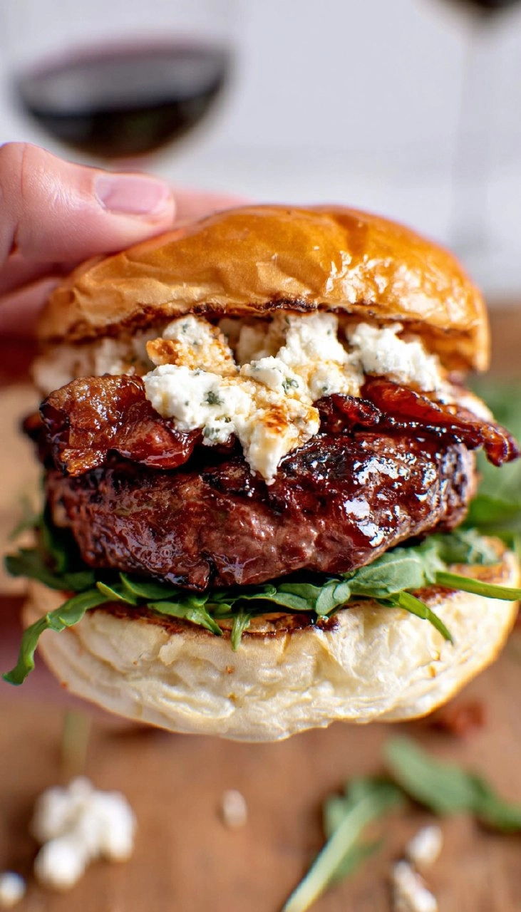 Fig and Bacon Goat Cheese Burgers