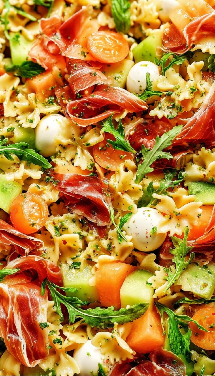 Prosciutto Melon Pasta Salad