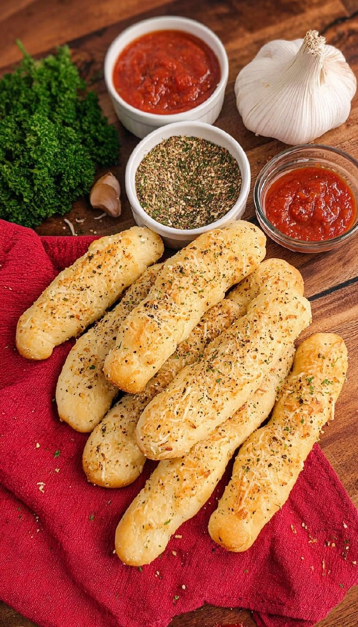 2 Ingredient Garlic Parmesan Breadsticks
