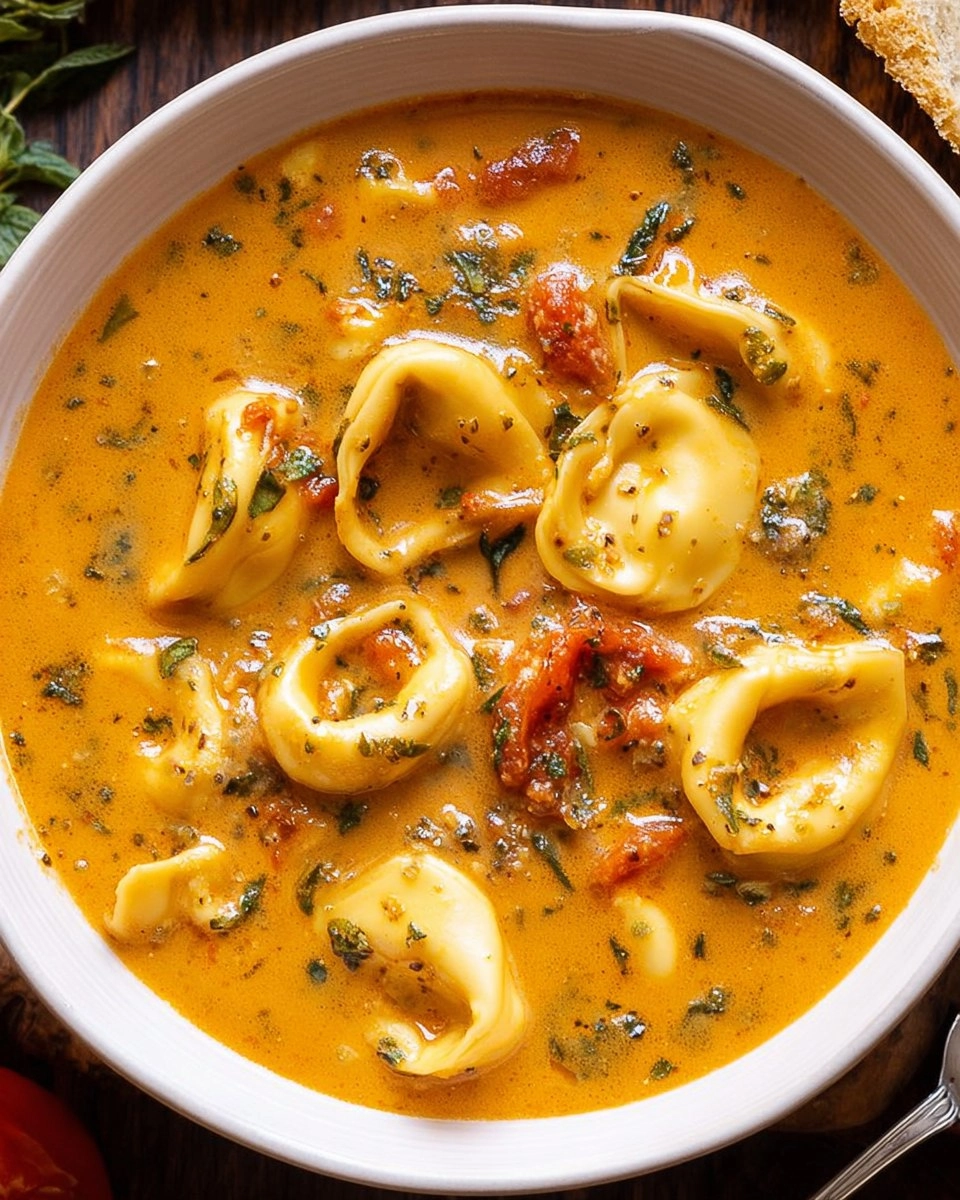 Creamy Tuscan Tortellini Soup [Easy + Comforting]