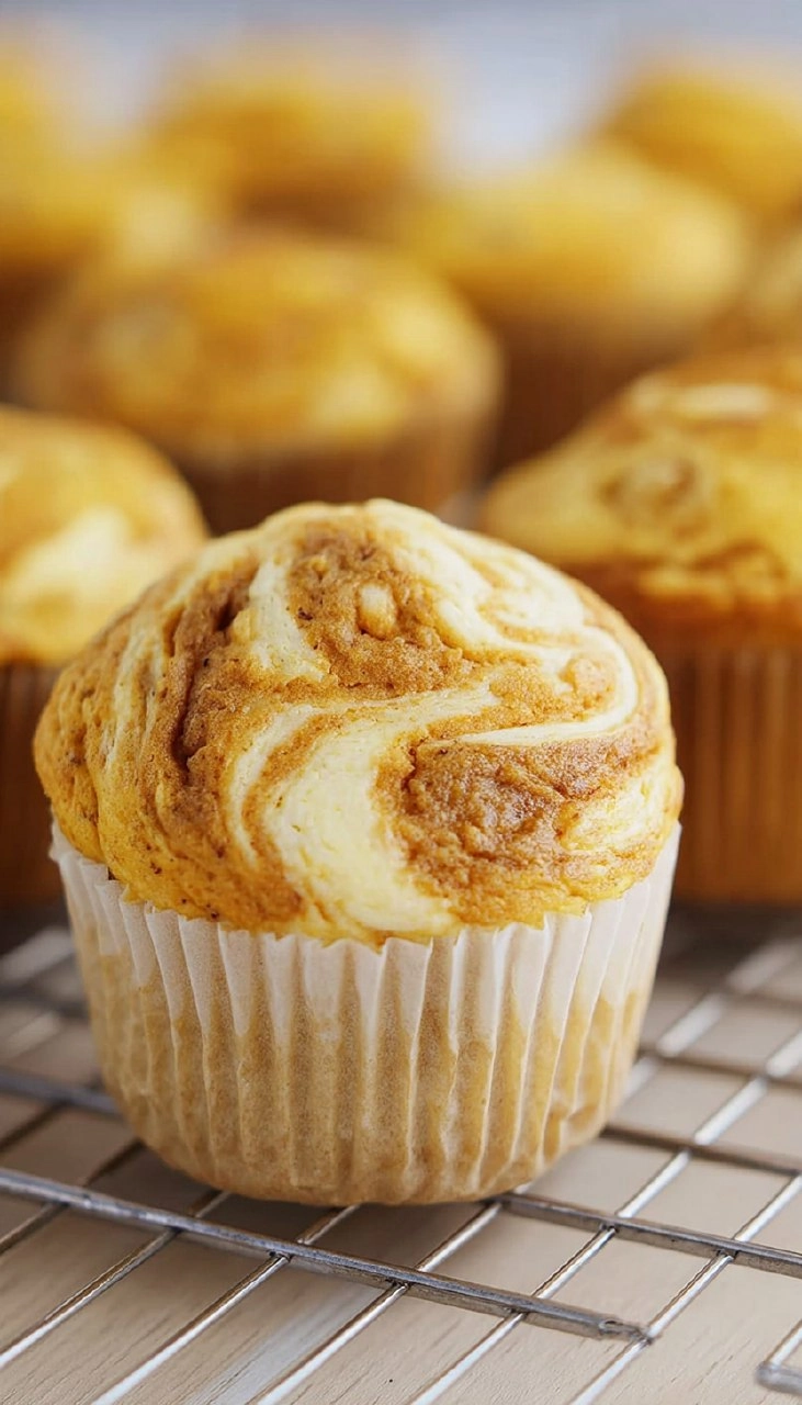 Pumpkin Muffins with Cheesecake Swirl 90 Pumpkin Muffins with Cheesecake Swirl